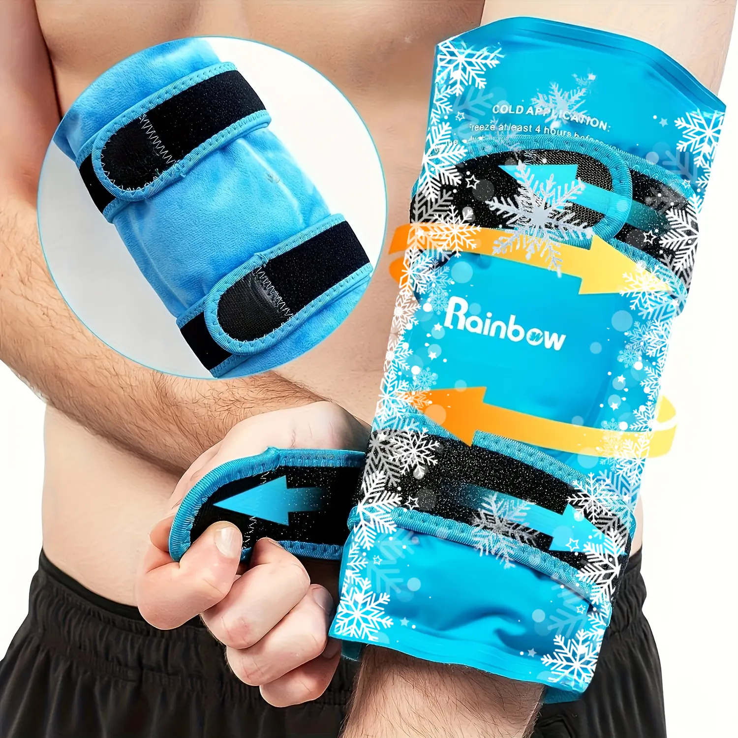 Ice Pack for Elbow Reusable, Elbow Gel Ice Pack for Hot Cold Compress - S/L for Women Men