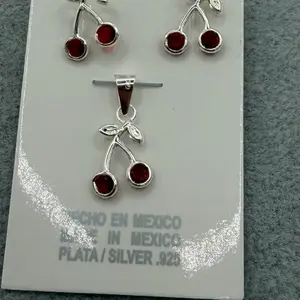 Set earrings and pendant 925 Silver cherry