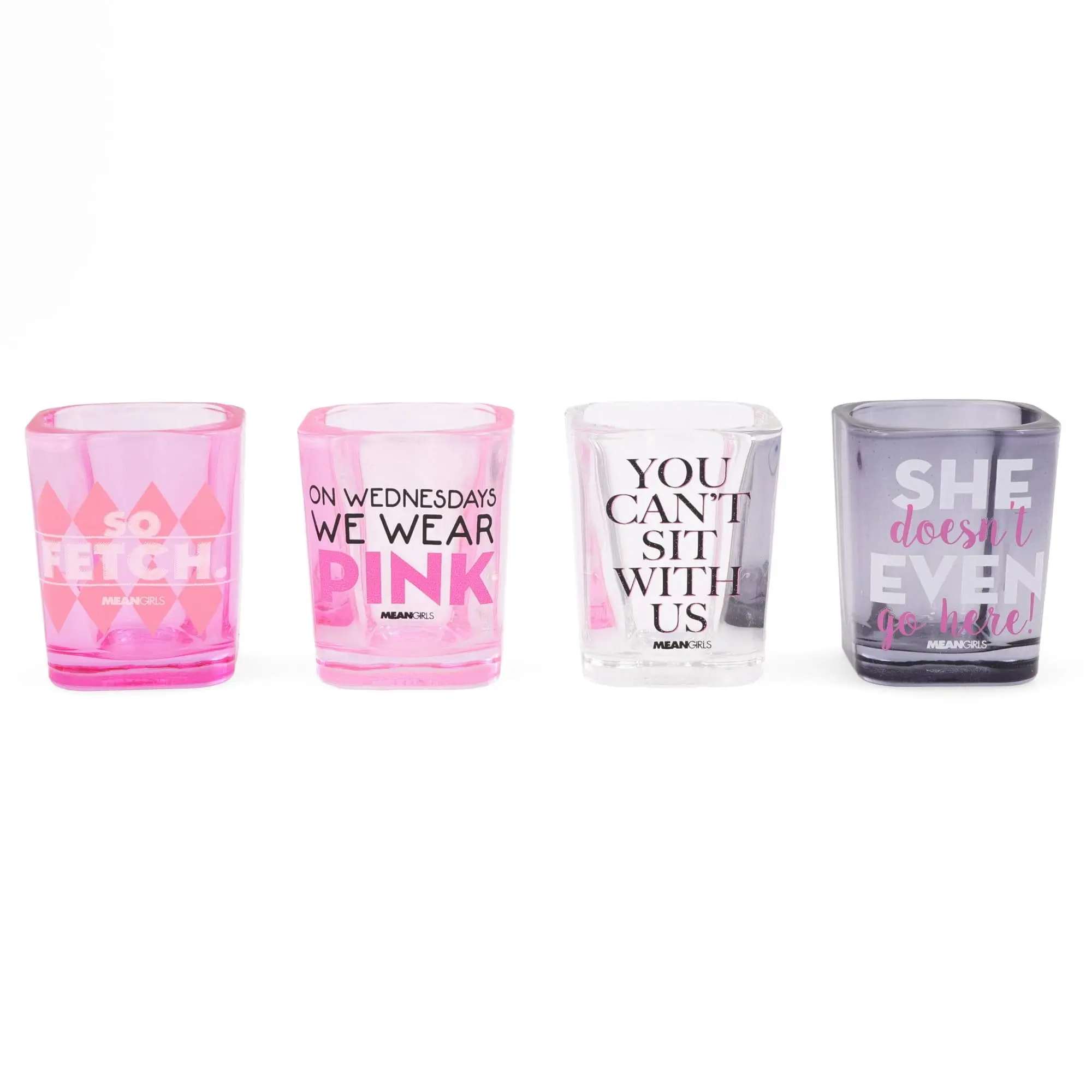 Mean Girls Quotes 2-Ounce Mini Shot Glasses | Set of 4 Mean Girls Quotes 2-Ounce Mini Shot Glasses | Set of 4