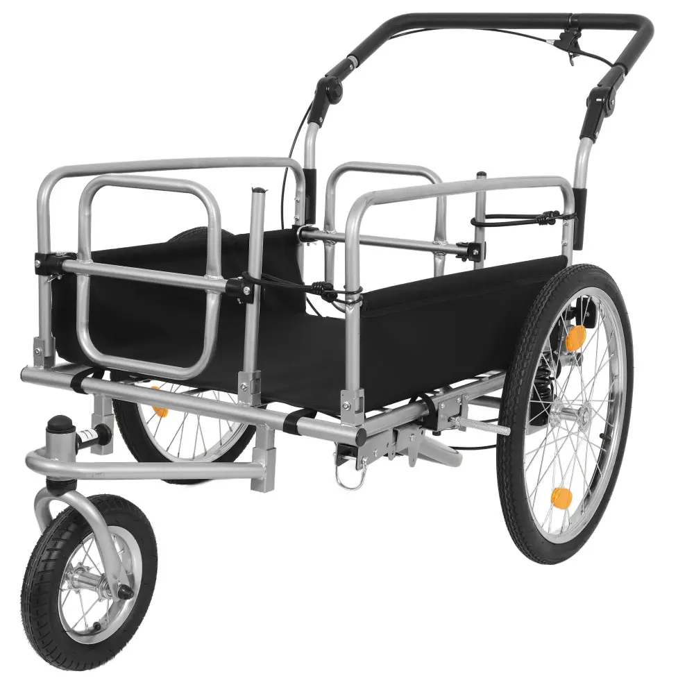 3-in-1 Heavy-Duty Bike Cargo Trailer - E-Bike Compatible Steel Frame, 110lb Capacity, Convertible Bicycle Toddler Stroller & Pull Cart with Suspension, 20" Wheels & Accessories