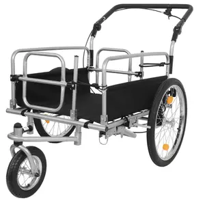 3-in-1 Heavy-Duty Bike Cargo Trailer – E-Bike Compatible Steel Frame, 110lb Capacity, Convertible Stroller & Pull Cart w/Suspension, 20" Wheels & Accessories