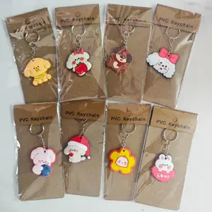 Cute Cartoon PVC Rubber Keychain – Fun Random Style Pendant Key Ring for Bags & Keys, Aesthetic Gift Accessories for Women & Men