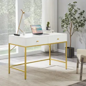 SUPERJARE Vanity Desk with Drawers, 47 inch Computer Desk, Modern Simple Home Office Desks, Makeup Dressing Table for Bedroom