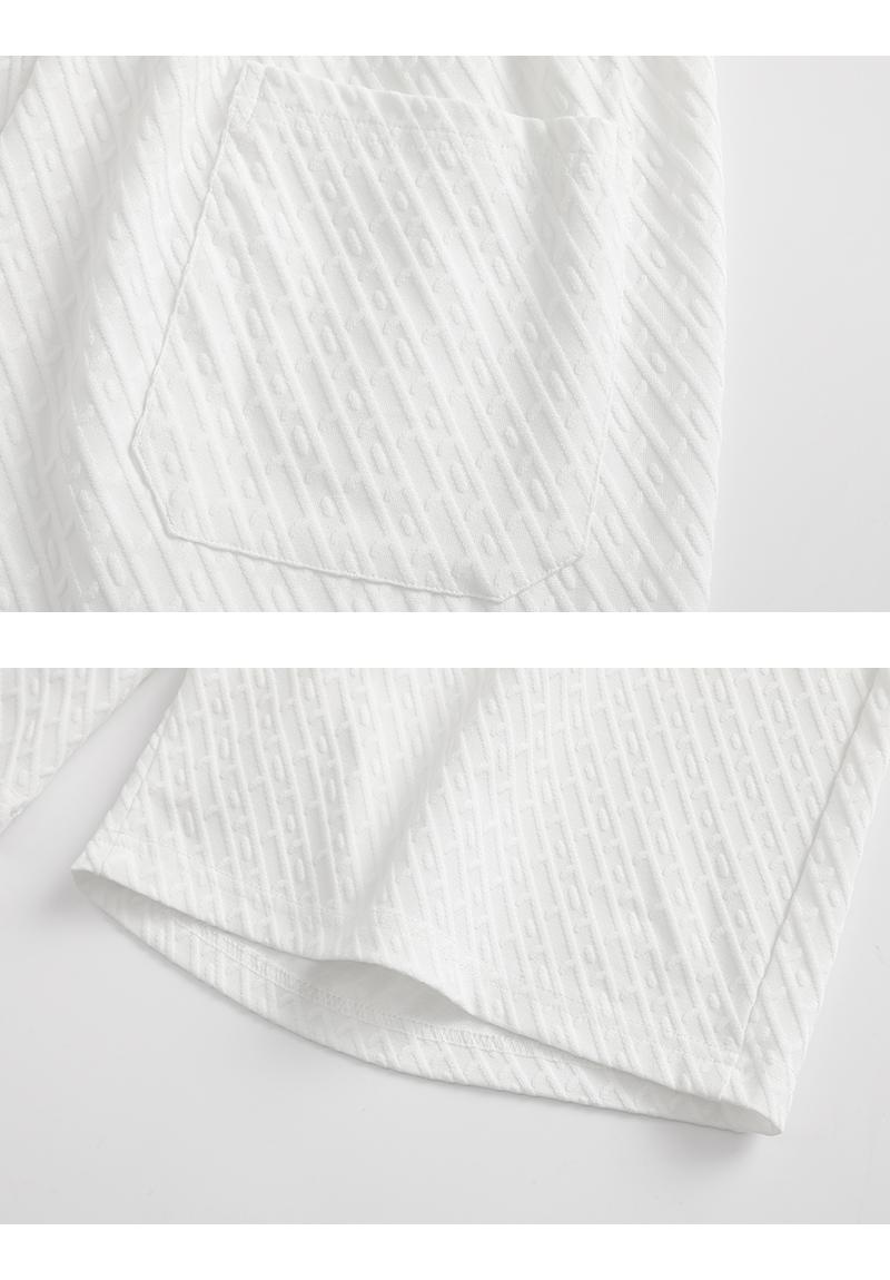 Jacquard Textured Summer Shorts for Women, High Waist Casual Loose Bermuda Shorts with Pockets