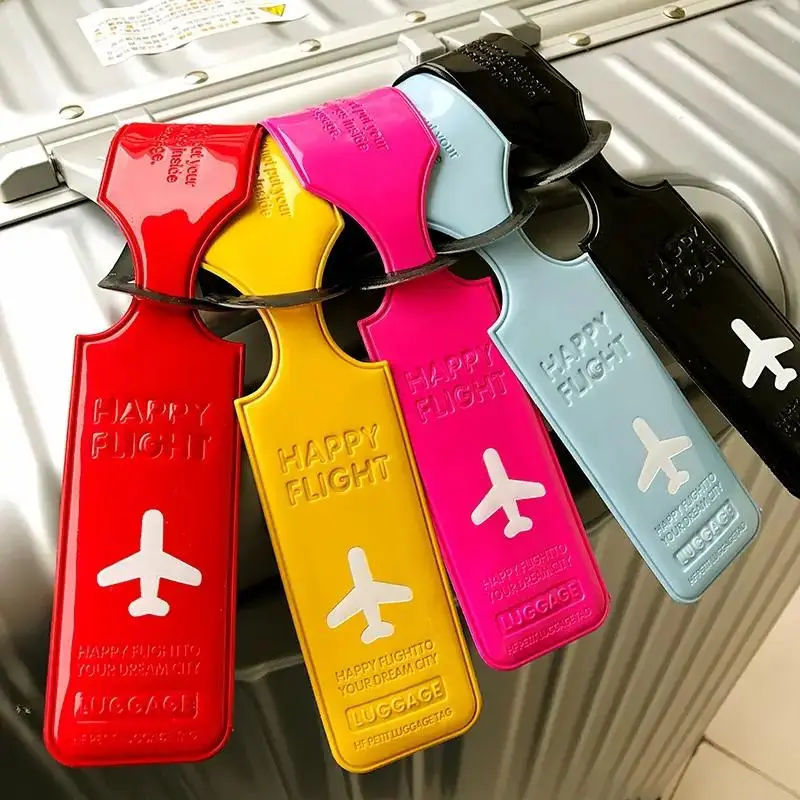 Creative Airplane Design Luggage Tag, 6 Counts/set Pu Leather Luggage Tag, Travel Identification Tag for Travelers, Travel Essentials