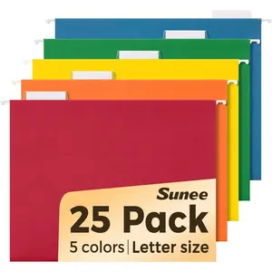 Hanging File Folders Assorted Colors, 25 Pack Letter Size with 1/5-cut Tabs, Stay Organized for Your Home and Office Bulk Files and Documents