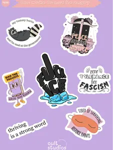 Too woke to not be angry - Kiss Cut Political Sticker Sheet