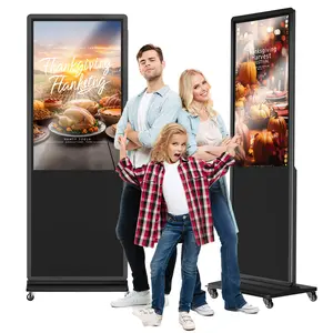 Factory direct supply - OHYEAHSPIN43 55 65 Inch 4K Touchscreen Kiosk, Indoor Floor Standing Digital Signage, Advertising Display LCD Totem, Interactive Monitor Android System with Auto Media Player