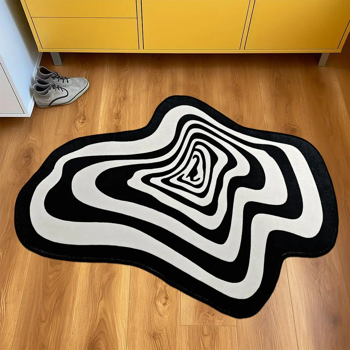 Irregular Line Pattern Rug, 1 Count Non-slip Soft Plush Floor Mat, Decorative Washable Area Rug for Home Living Room Bedroom, Runner Carpets