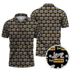 Eat Healthy Funny Pattern Men's Bogey Golf Ball Polo Shirt Masters Golf Tennis Polo Tops Masters Tournament Shirt 2026 GPA Championship Performance Outdoors Sport Shirt, Ideal Gift for Hunting Season Dad Golfers
