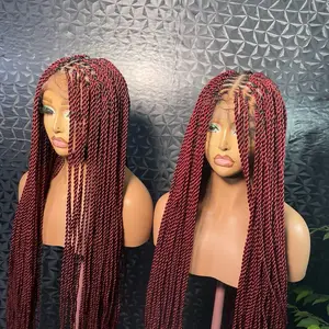 360 lace, 30 inches twist braids made with a fiber lace and and human hair baby hair for all occasions . Medium: Cap size :21.5 – 22.5”