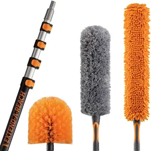 4-Piece High Reach Duster Kit with Extension Pole - The Ultimate Dusting Kit