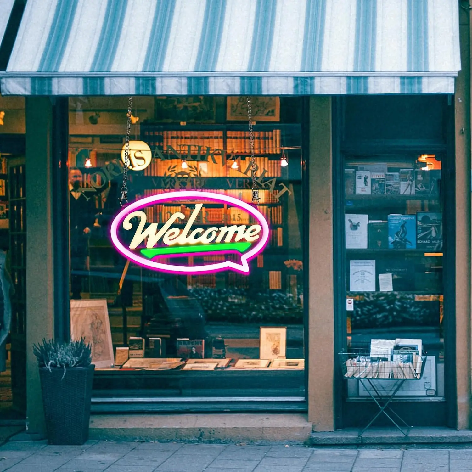 LED Business Open Sign, 16.9"x8.7" Indoor Specialty Decorative Light with 4 Brightness Levels, 5 Lighting Modes, No-Drill Installation, USB Power Supply