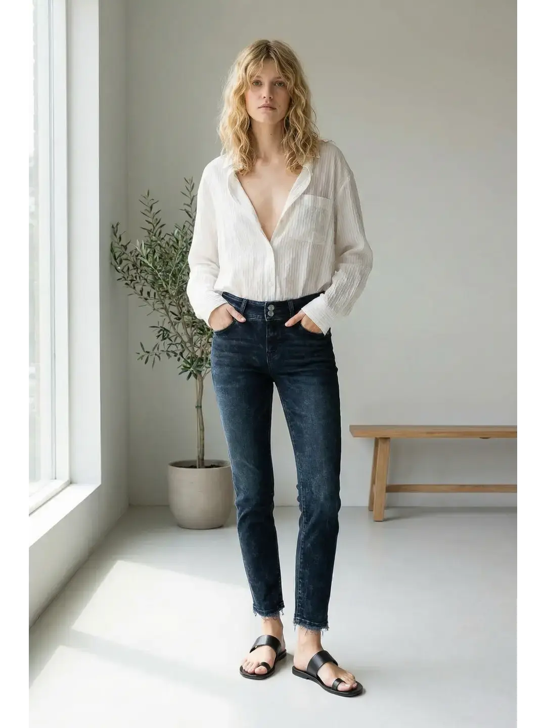 Thea Mid Rise Cigarette Jeans