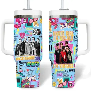 New Kids On The Block Music 40oz Tumbler With Handle, Gift for Fan