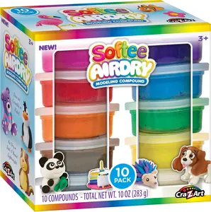 Cra-Z-Art Softee Air Dry Clay Set, Multicolor 10 Pack, Suitable for Ages 3 and Up, Ideal for Crafting and Kids Activities
