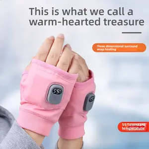 Rechargeable Heated Gloves, Electric Fingerless Gloves, Touchscreen Glove, USB Hand Warmer, Winter Warm Laptop Gloves, Hand Warmer for Men Women