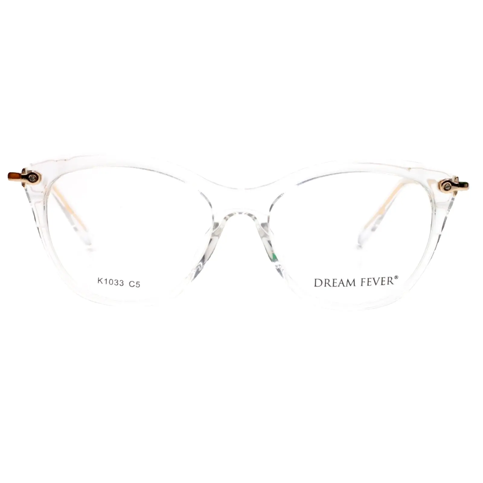 Dream Fever K1033 Crystal Clear Gold Designer Italy Eyeglasses -Wo