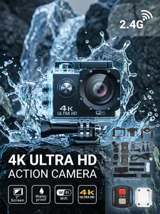 4K Action Camera Ultra HD – 30fps WiFi, 2.0" Screen, 170° Wide Angle, Waterproof Underwater, Helmet Mountable Sport Cam for Bike & Motorcycle