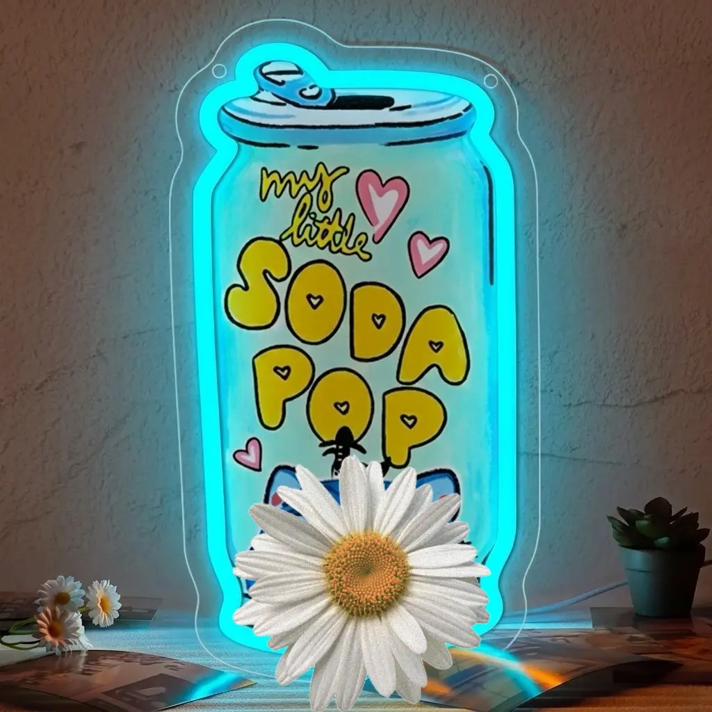 Soda Neon Sign K-POP Neon Sign Light, Youre My Soda Pop Sign,USB Powered with Dimmer Wall Decor for Man Cave, Game Room, Bar & Dorm Gift for Lovers Couples And  K-POP Fans