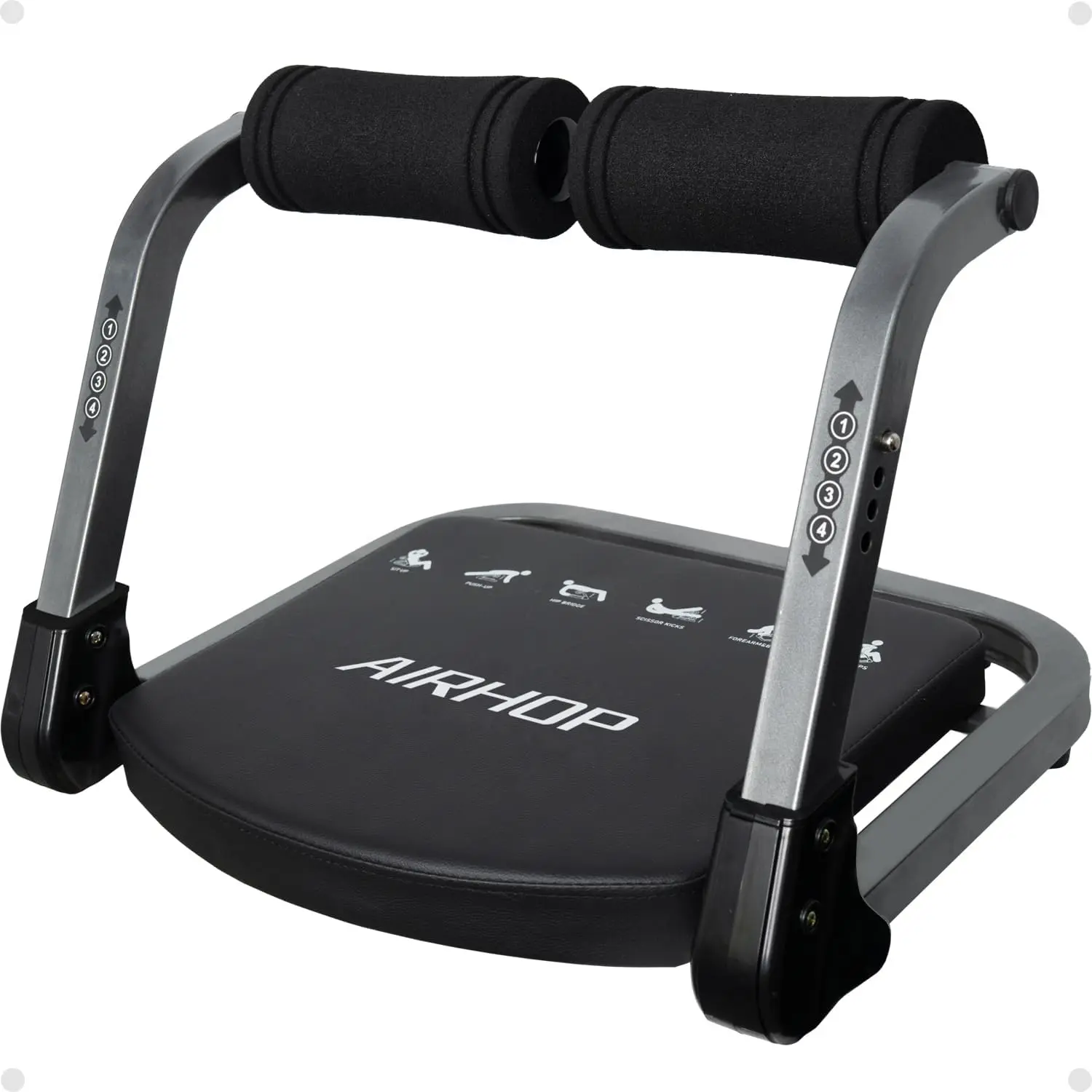AIRHOP Ab Machine for Home, Ab Exercise Equipment for Core Training, Foldable Ab Crunch Machine with 4 Adjustable Resistance, Sit up Exercise Equipment 330 LBS Capacity for Beginners & Pros