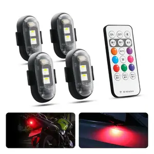 Car RGB LED Strobe Motorcycle Lights LED Flash Position Wireless Light Aircraft Airplane Helicopter Warning Lights