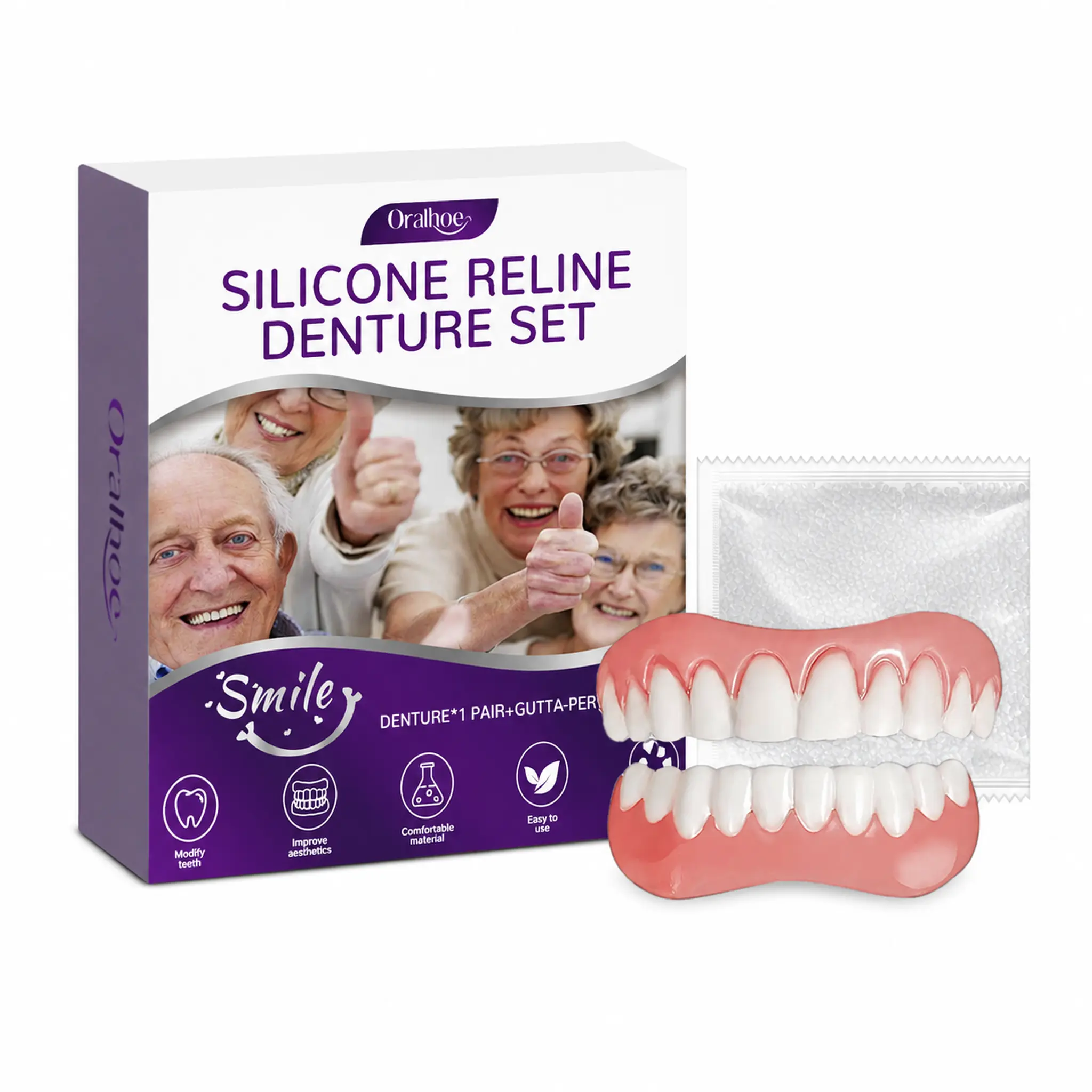 Denture Modification Kit - Comfortable Cosmetic Material Set for Daily Denture Care, Smile Enhancement, Teeth Whitening & Oral Aesthetics (Beauty & Personal Care Use)