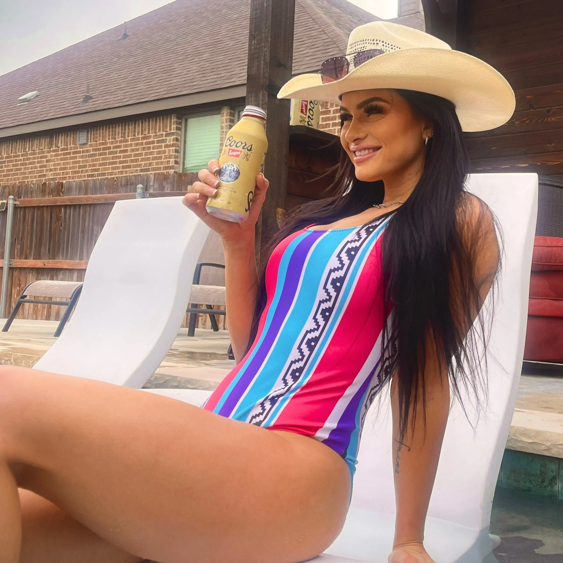 Ugly '90s Country Ranch One-Piece Swimsuit