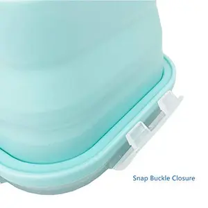 CARTINTS Silicone Collapsible Food Storage Containers-Prep/Storage Bowls with Lids - Set of 3 Square Silicone Lunch Containers - Microwave, Dishwasher and Freezer Safe (blue)