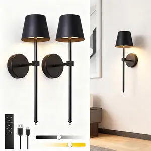 2PCS Rechargeable LED Wall Lights, Modern Touch Control Remote, Easy Installation for Bedroom Hallway Entryway Decor, Decorative Wall Light, Home Decor Light
