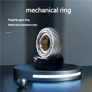Mechanical Ring Tire Pattern Fidget Spinner Ring Metal Stress Relief Toy For Adults