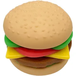 7 Layers Hamburger Toy Stress Relief Soft Simulation Food Detachable Burger Squeeze Toys Kawaii Squishies Birthday Gift for Kids (Hamburger A)