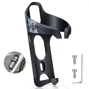 Bicycle Water Bottle Holder, Lightweight Carbon Steel and Carbon Fiber Drink Cup Cage, Ideal for Mountain and Road Bikes