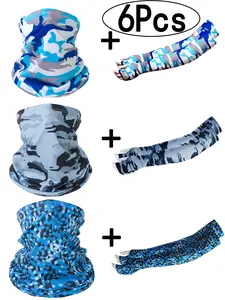 6Pcs-Ice Silk Sun Protection Scarf Summer Cycling Shade Essential Breathable Arm Sleeve Car Driving Guard Long Unisex Sleeves UV Arm Sleeves Sports Arm Sleeve