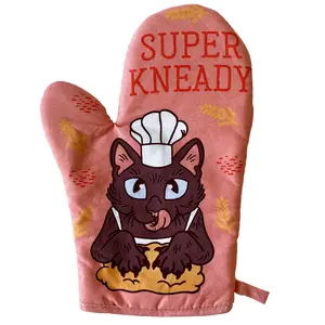Super Kneady Oven Mitt Funny Pet Kitty Cat Lover Baking Kitchen Glove Funny Graphic Kitchenware Bakeware Food  Funny Cat  Novelty Cookware Multi