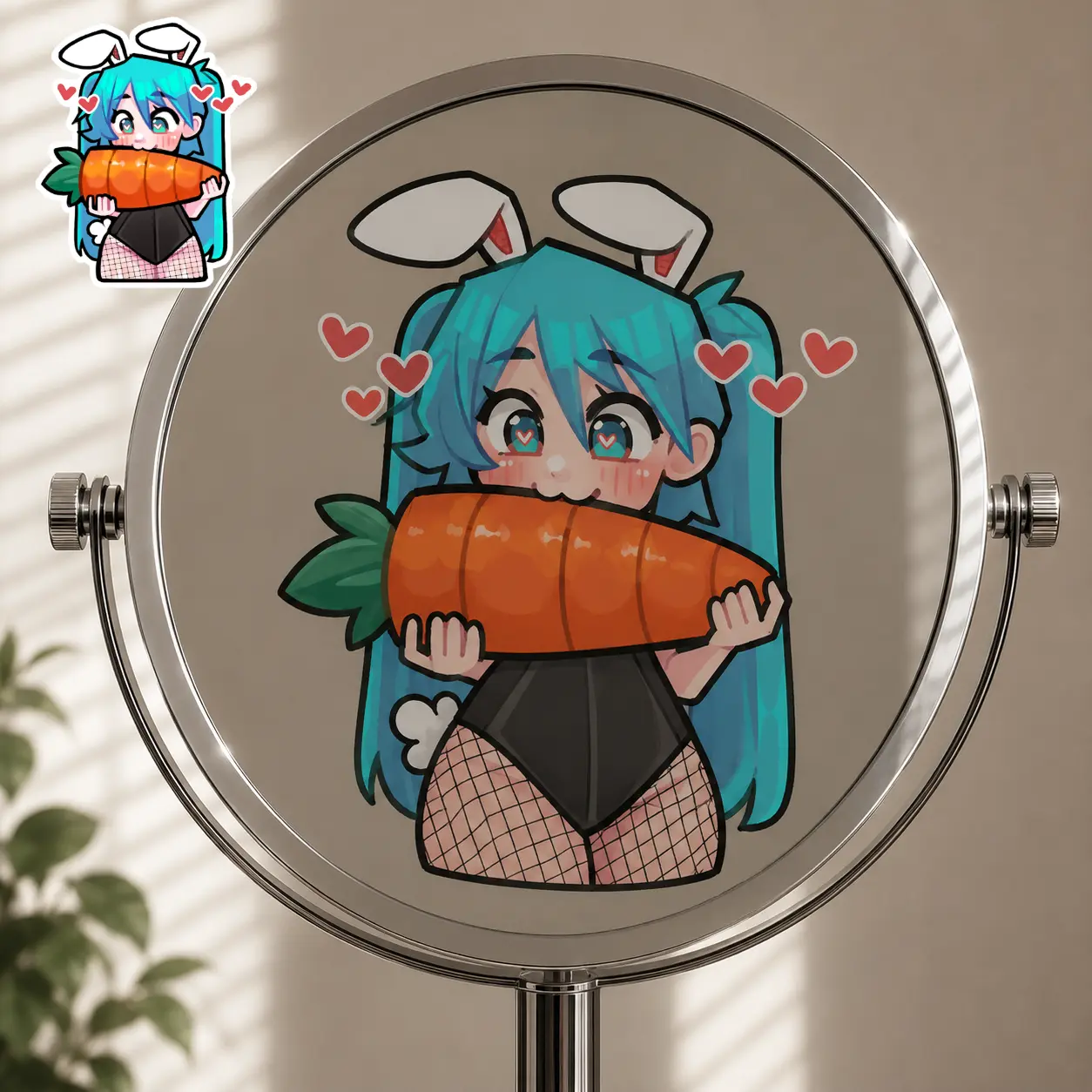 Chibi Hatsune Miku UV Sticker - Cute Vocaloid Decal Accessories for Water Bottle, Smartphone, Cellphone, Devices, Casing & DIY Scrapbooking Gift