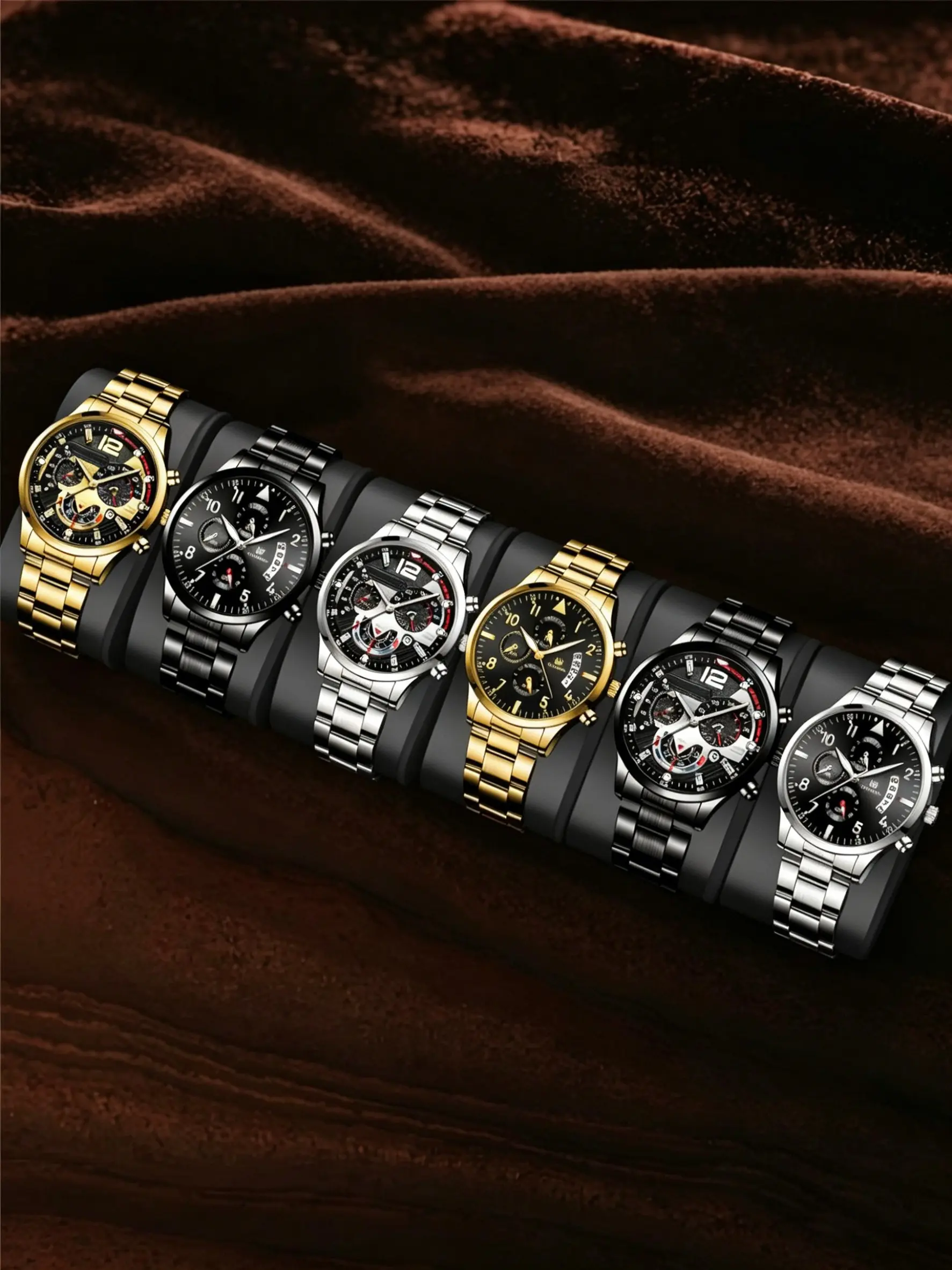 Men's Business Fashion Watch Set, Casual Wristwatch Set, Fashion Watch for Party, Daily Clothing Decor, Trendy All-match & Exquisite Watch for Birthday Gift, Modern Fashionable Wristwatch, Analog Quartz Movement, Quartz Movement
