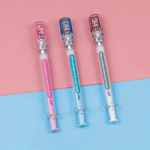 Syringe Shaped Gel Pen, 3/5/10pcs 0.5mm Gel Pen, Unique Pens, Writing Pen for Students, Office Stationery & Supplies, Gift for Students