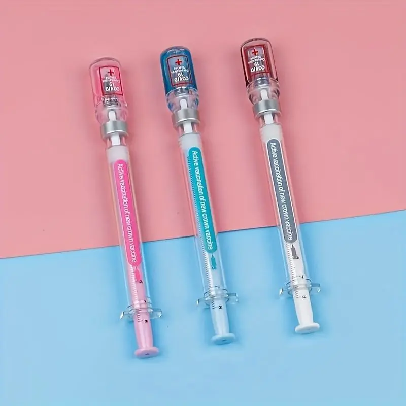 Syringe Shaped Gel Pen, 3/5/10pcs 0.5mm Gel Pen Set, Unique Pens, Novelty Pens, Writing Pen for Students, Office Stationery & Supplies, Gift for Students