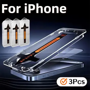 3-Pack Apple iPhone Screen Protectors, HD Tempered Glass, Bubble-Free, Dust-Resistant, 9h Hardness, Easy Installation, Scratch-Proof