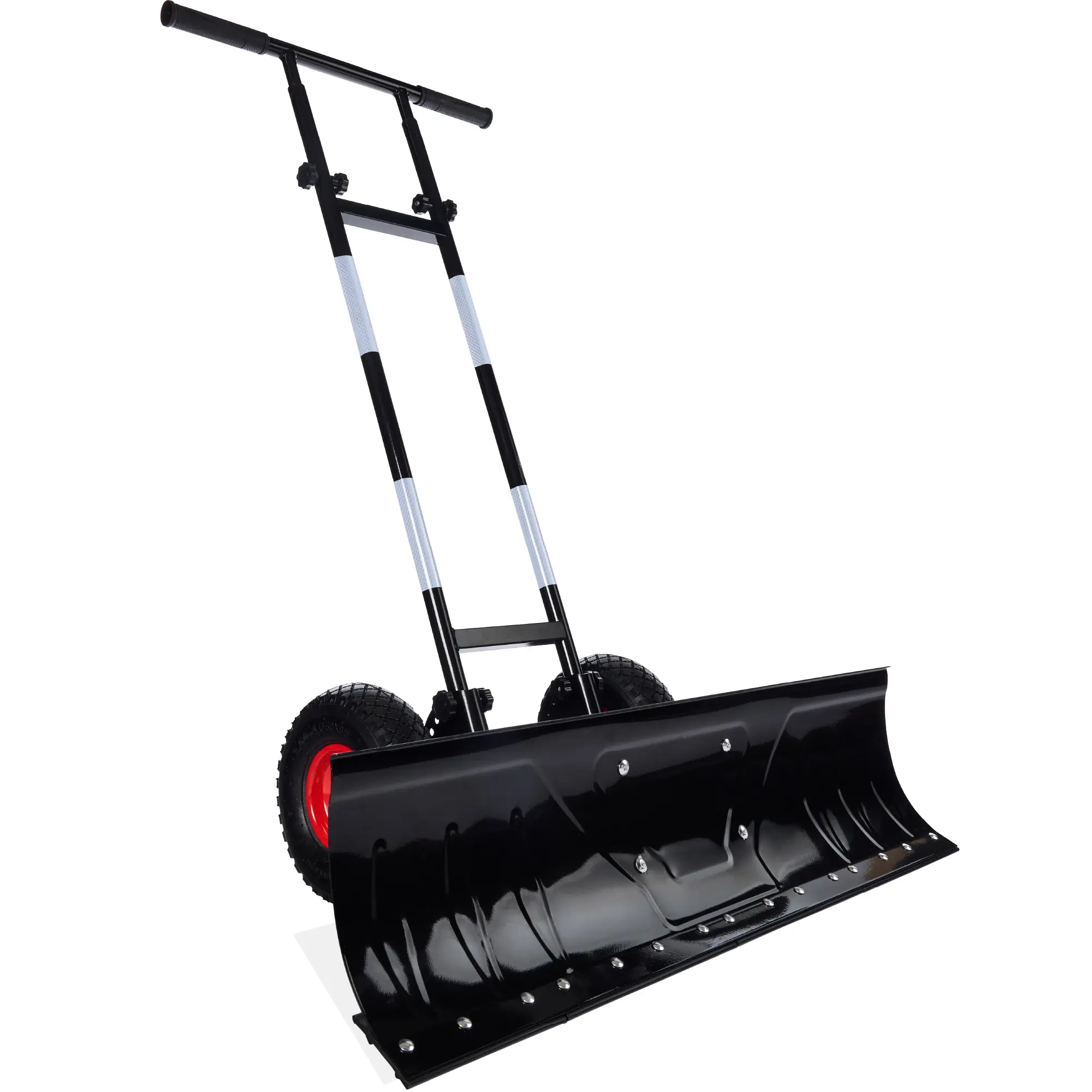 Best Choice Products 36in Hand Snow Pusher w/ 2 Wheels, Adjustable Handle, Blade Angle, Reflective Tape Best Choice Products 36in Hand Snow Pusher w/ 2 Wheels, Adjustable Handle, Blade Angle, Reflective Tape
