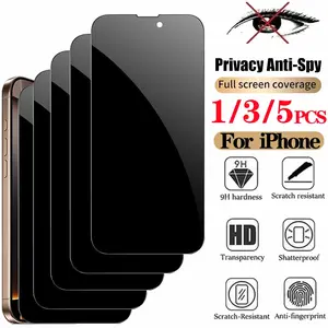 1/3/5 PCS Anti Spy Tempered Glass For iPhone 17 16 15 Pro Max matte Privacy Screen Protector iPhone 16 Front Film iPhone 15 14 Plus verre trempe iphone 17 16e 14 13 12 11 Privacy Film