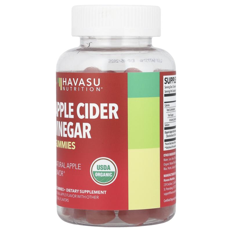 Havasu Nutrition Apple Cider Vinegar Gummies, Natural Apple, 60 Gummies
