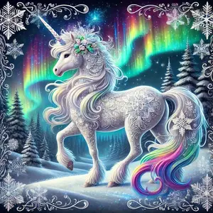 Unicorn Pattern DIY Diamond Arts Colorful Painting Kit without Frame, 5D Diamond Decor Painting by Numbers Kit, DIY Wall Art Decor