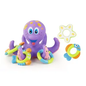 Cute Floating Octopus Toy for Kids, Intelligence Ring Toss Squid, Beach Sand Bath Float, Soft Non-Sharp Design, Parent-Child Interaction Gift