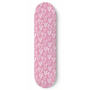 Pink Hearts | Skateboard Wall Art