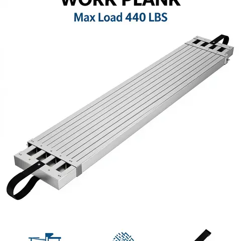 Heavy Duty Aluminum Telescopic Scaffold Plank Adjustable Walk Board Non Slip Ladder Platform 440Lbs Max Load for Home Renovation Painting Decorating Maintenance Window Cleaning 6 - 9FT 8 - 13FT 9 - 15FT