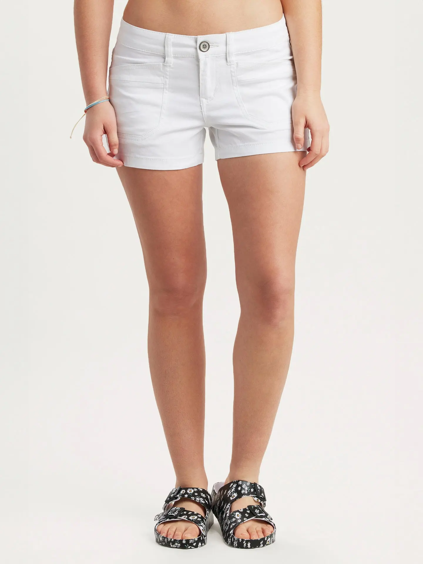 Delaney 3.5” Women’s Stretch Shorts – Low Rise Summer Casual Shorts with Pockets, Soft Cotton Spandex Everyday Wear
