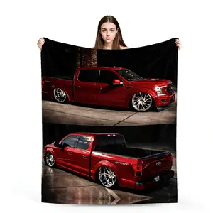 BARLEY ONE Custom Car Fleece Blanket Personalized Car Photo Flannel Throw Blankets Gifts for Truck Driver Car Lover Husband Son Birthday