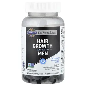 Garden of Life Hair Growth Gummies for Men, Berry, 60 Gummies